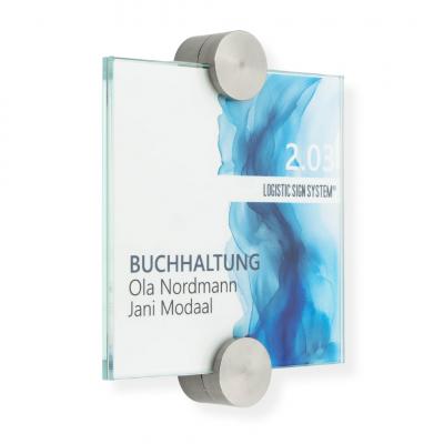 Tuerschild VITRUM P Glasschild fuer Buero 130 130 mm
